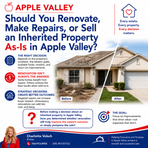 Read more about the article Should You Renovate, Make Repairs, or Sell an Inherited Property As-Is in Apple Valley?