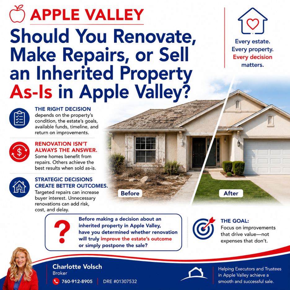 You are currently viewing Should You Renovate, Make Repairs, or Sell an Inherited Property As-Is in Apple Valley?