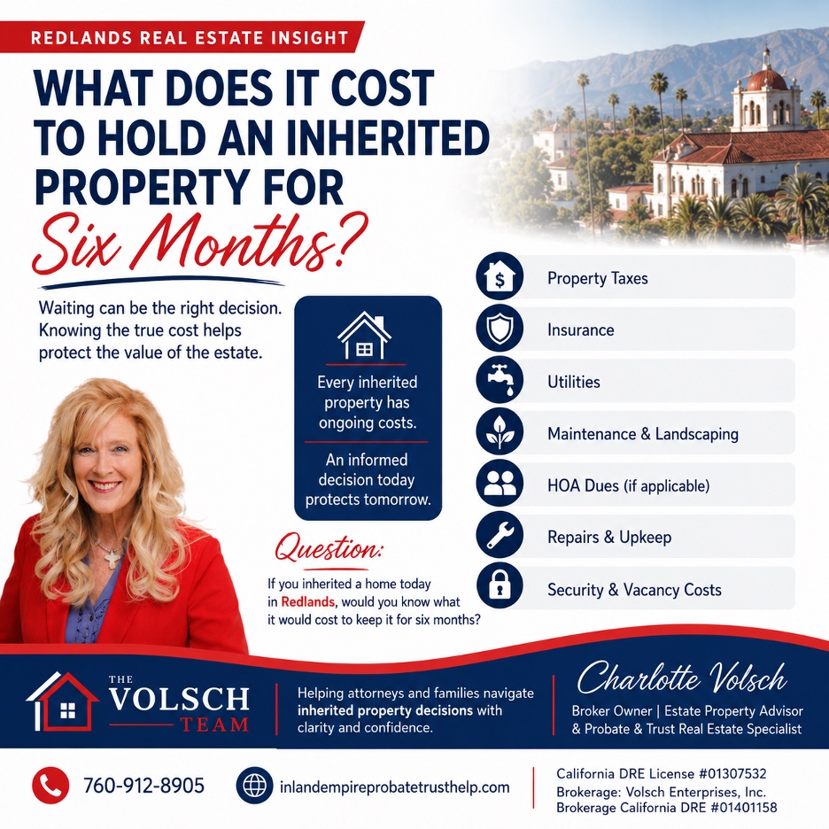 You are currently viewing What Does It Cost to Hold an Inherited Property for Six Months in Redlands?