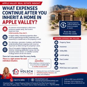 Read more about the article APPLE VALLEY  What Expenses Continue After You Inherit a Home in Apple Valley?