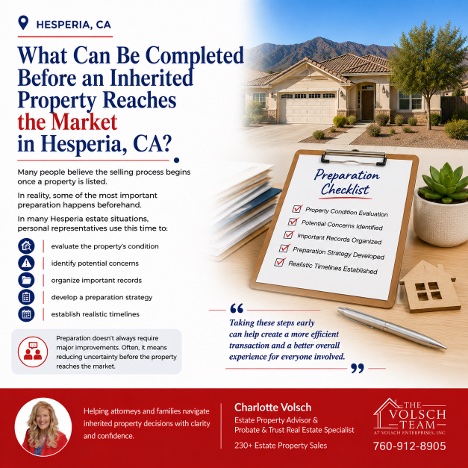 You are currently viewing What Can Be Completed Before an Inherited Property Reaches the Market in Hesperia, CA?