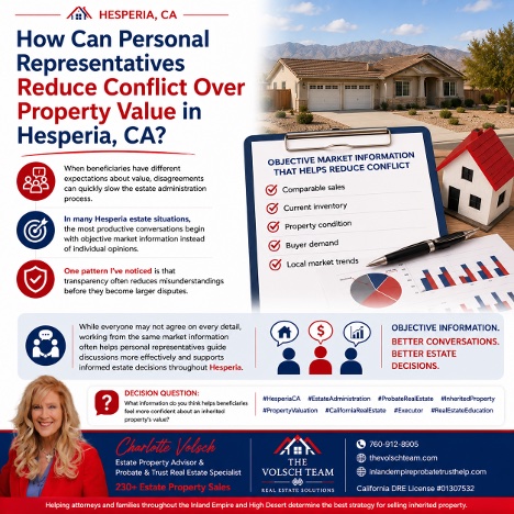 You are currently viewing How Can Personal Representatives Reduce Conflict Over Property Value in Hesperia, CA?