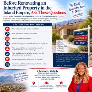 Read more about the article Before Renovating an Inherited Property in the Inland Empire, Ask These Questions