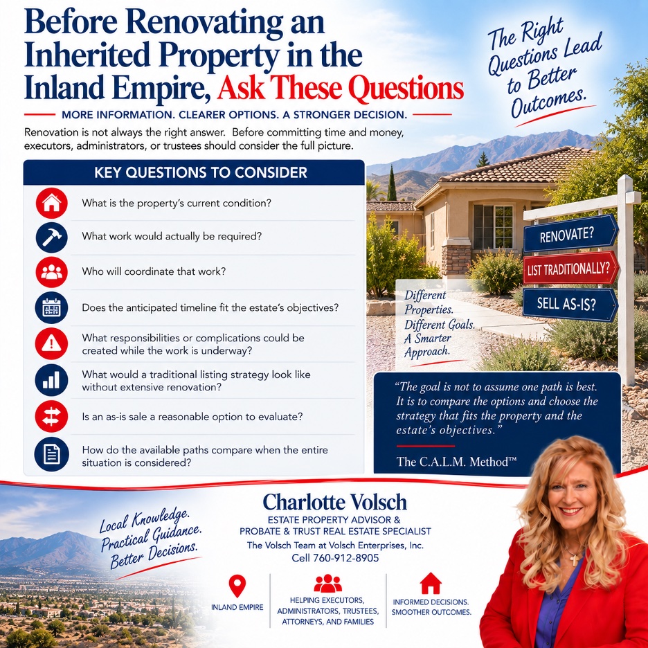You are currently viewing Before Renovating an Inherited Property in the Inland Empire, Ask These Questions
