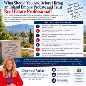 Read more about the article What Should You Ask Before Hiring an Inland Empire Probate and Trust Real Estate Professional?