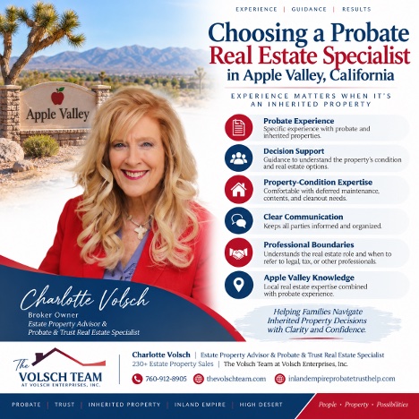You are currently viewing How do I choose a probate real estate specialist in Apple Valley, California?