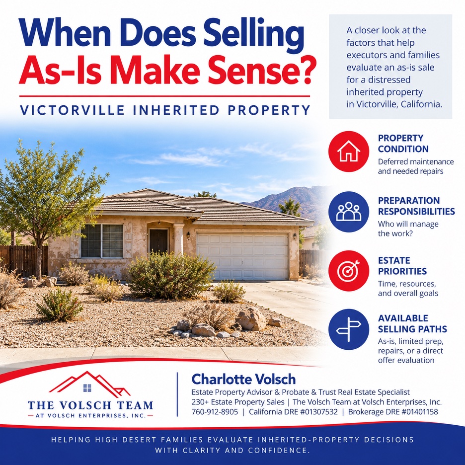 You are currently viewing When Does Selling a Distressed Inherited Property As-Is Make Sense in Victorville, California?